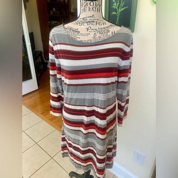 Patagonia Dress Womens Large Gray Red Shirt Dress - Picture 1 of 8